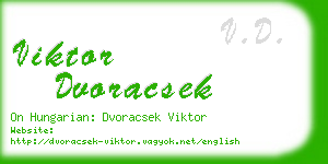 viktor dvoracsek business card